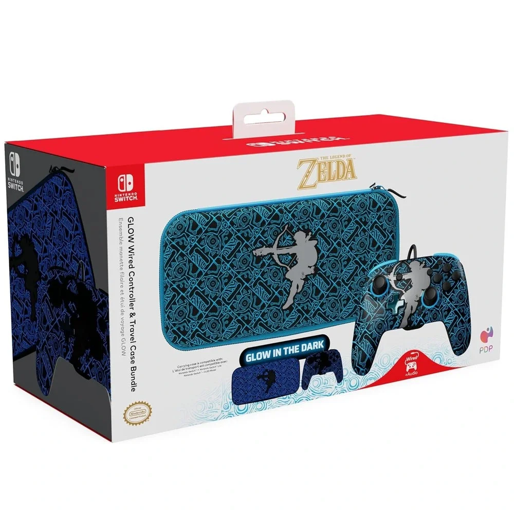 PDP REMATCH GLOW Sheikah Shoot Wired Controller Travel Case Nintendo Switch